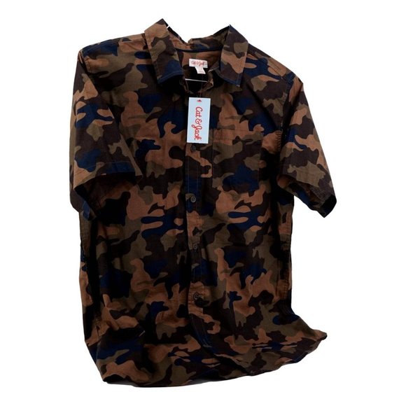 Cat & Jack Other - Cat & Jack Boys Button Up Shirt Camouflage Pocket Cotton XXL (18) New